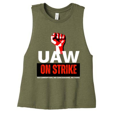 Uaw Strike United Auto Workers Union Strike Gift Walkout Red Women's Racerback Cropped Tank