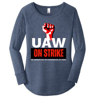 Uaw Strike United Auto Workers Union Strike Gift Walkout Red Women's Perfect Tri Tunic Long Sleeve Shirt