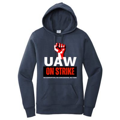 Uaw Strike United Auto Workers Union Strike Gift Walkout Red Women's Pullover Hoodie