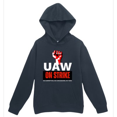 Uaw Strike United Auto Workers Union Strike Gift Walkout Red Urban Pullover Hoodie