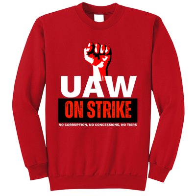 Uaw Strike United Auto Workers Union Strike Gift Walkout Red Sweatshirt