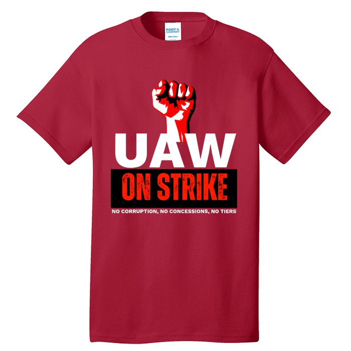 Uaw Strike United Auto Workers Union Strike Gift Walkout Red Tall T-Shirt