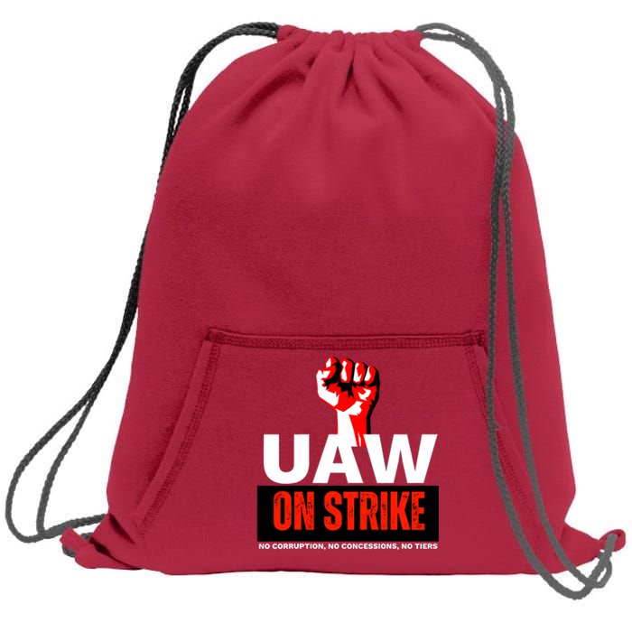 Uaw Strike United Auto Workers Union Strike Gift Walkout Red Sweatshirt Cinch Pack Bag