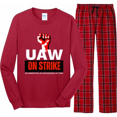 Uaw Strike United Auto Workers Union Strike Gift Walkout Red Long Sleeve Pajama Set