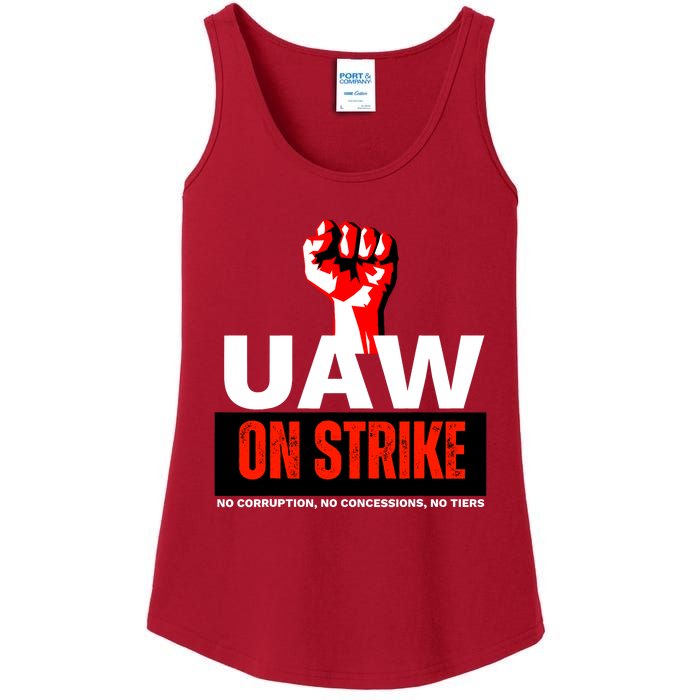 Uaw Strike United Auto Workers Union Strike Gift Walkout Red Ladies Essential Tank