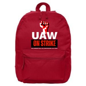 Uaw Strike United Auto Workers Union Strike Gift Walkout Red 16 in Basic Backpack