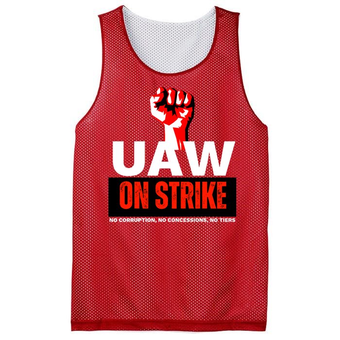 Uaw Strike United Auto Workers Union Strike Gift Walkout Red Mesh Reversible Basketball Jersey Tank