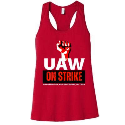 Uaw Strike United Auto Workers Union Strike Gift Walkout Red Women's Racerback Tank