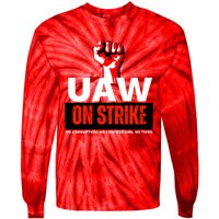 Uaw Strike United Auto Workers Union Strike Gift Walkout Red Tie-Dye Long Sleeve Shirt