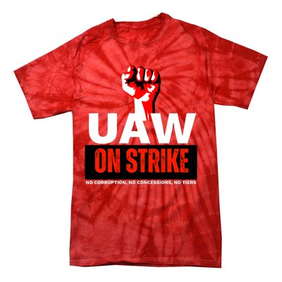 Uaw Strike United Auto Workers Union Strike Gift Walkout Red Tie-Dye T-Shirt