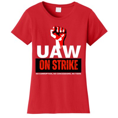 Uaw Strike United Auto Workers Union Strike Gift Walkout Red Women's T-Shirt