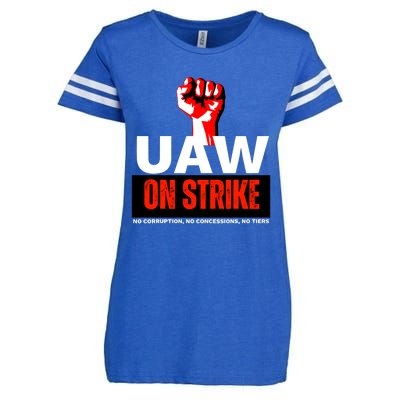 Uaw Strike United Auto Workers Union Strike Gift Walkout Red Enza Ladies Jersey Football T-Shirt