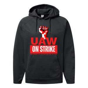 Uaw Strike United Auto Workers Union Strike Gift Performance Fleece Hoodie