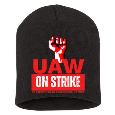 Uaw Strike United Auto Workers Union Strike Gift Short Acrylic Beanie