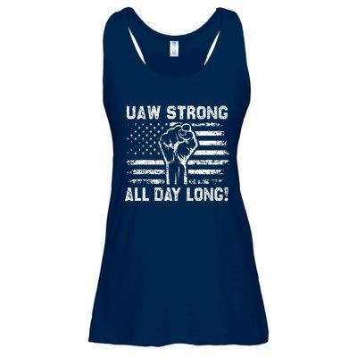 UAW Strike USA Flag Red United Auto Workers Picket Sign Ladies Essential Flowy Tank