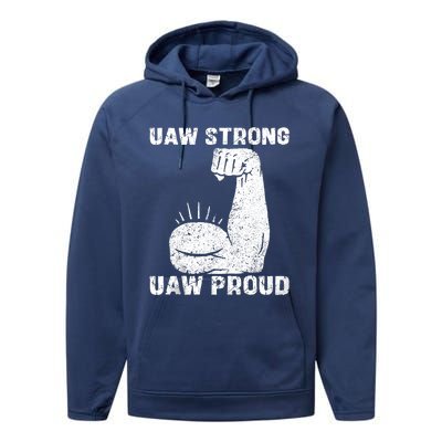 Uaw Strong Uaw Proud Union Pride Uaw Laborer Worker Performance Fleece Hoodie