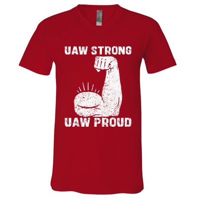 Uaw Strong Uaw Proud Union Pride Uaw Laborer Worker V-Neck T-Shirt