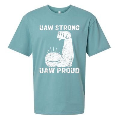 Uaw Strong Uaw Proud Union Pride Uaw Laborer Worker Sueded Cloud Jersey T-Shirt