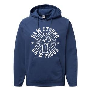 UAW Strong UAW Proud Union Pride UAW Laborer Worker Performance Fleece Hoodie