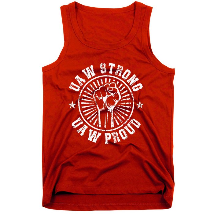 UAW Strong UAW Proud Union Pride UAW Laborer Worker Tank Top