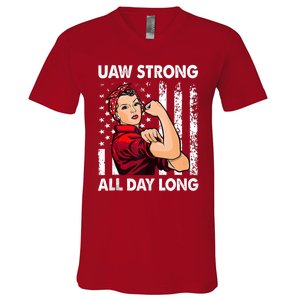 Uaw Strong Uaw Laborer Worker Uaw Proud Union Pride V-Neck T-Shirt