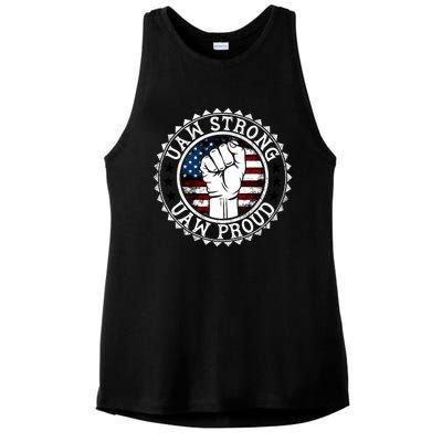 Uaw Strong Uaw Proud Union Pride Uaw Laborer Worker Design Ladies PosiCharge Tri-Blend Wicking Tank