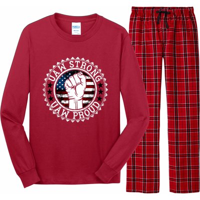 Uaw Strong Uaw Proud Union Pride Uaw Laborer Worker Design Long Sleeve Pajama Set