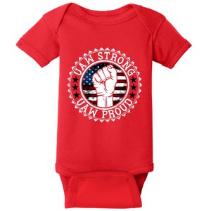 Uaw Strong Uaw Proud Union Pride Uaw Laborer Worker Design Baby Bodysuit