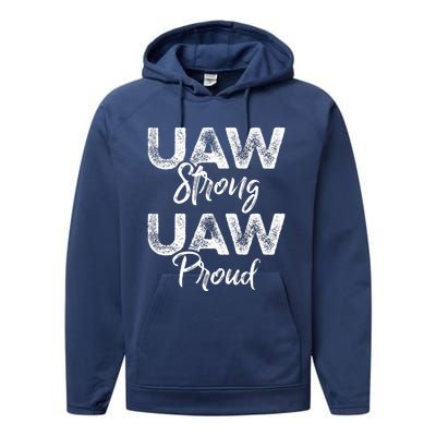 UAW Strong UAW Proud Union Pride UAW Laborer Worker Performance Fleece Hoodie