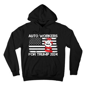 Uaw Strong Uaw Proud Union Pride Auto Workers For Trump Hoodie