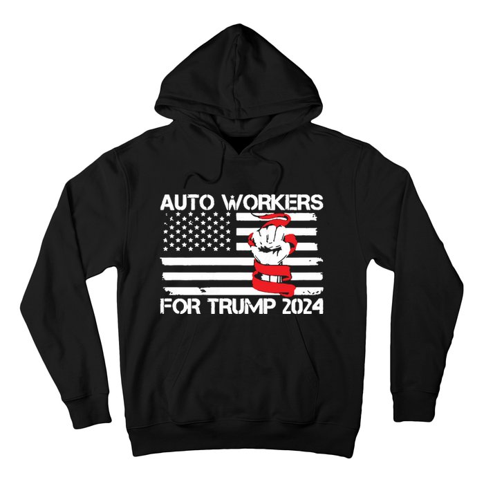 Uaw Strong Uaw Proud Union Pride Auto Workers For Trump Hoodie