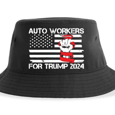 Uaw Strong Uaw Proud Union Pride Auto Workers For Trump Sustainable Bucket Hat