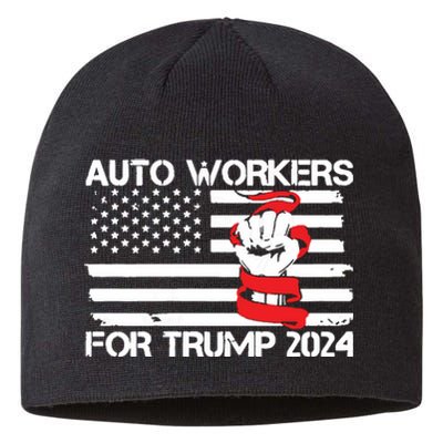 Uaw Strong Uaw Proud Union Pride Auto Workers For Trump Sustainable Beanie