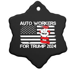 Uaw Strong Uaw Proud Union Pride Auto Workers For Trump Ceramic Star Ornament