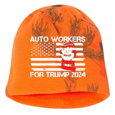 Uaw Strong Uaw Proud Union Pride Auto Workers For Trump Kati - Camo Knit Beanie