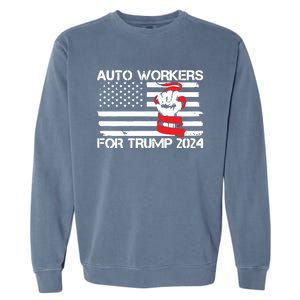 Uaw Strong Uaw Proud Union Pride Auto Workers For Trump Garment-Dyed Sweatshirt