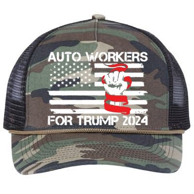 Uaw Strong Uaw Proud Union Pride Auto Workers For Trump Retro Rope Trucker Hat Cap