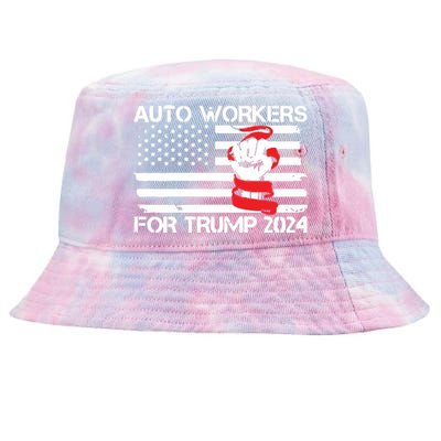 Uaw Strong Uaw Proud Union Pride Auto Workers For Trump Tie-Dyed Bucket Hat