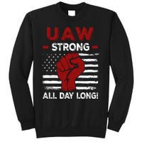 UAW Strike USA Flag Red United Auto Workers Picket Sign Sweatshirt