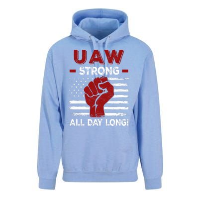 UAW Strike USA Flag Red United Auto Workers Picket Sign Unisex Surf Hoodie