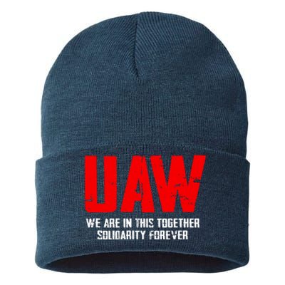 Uaw Strike United Auto Workers Union Uaw Strong Sustainable Knit Beanie