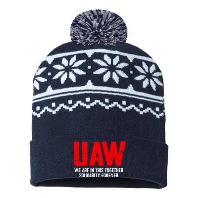 Uaw Strike United Auto Workers Union Uaw Strong USA-Made Snowflake Beanie