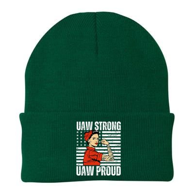 Uaw Strong Uaw Proud Union Pride Uaw Laborer Worker Knit Cap Winter Beanie