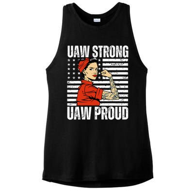 Uaw Strong Uaw Proud Union Pride Uaw Laborer Worker Ladies PosiCharge Tri-Blend Wicking Tank