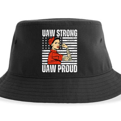 Uaw Strong Uaw Proud Union Pride Uaw Laborer Worker Sustainable Bucket Hat