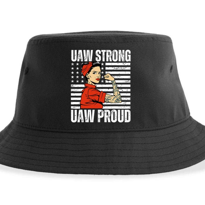 Uaw Strong Uaw Proud Union Pride Uaw Laborer Worker Sustainable Bucket Hat