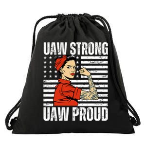 Uaw Strong Uaw Proud Union Pride Uaw Laborer Worker Drawstring Bag