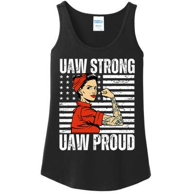 Uaw Strong Uaw Proud Union Pride Uaw Laborer Worker Ladies Essential Tank