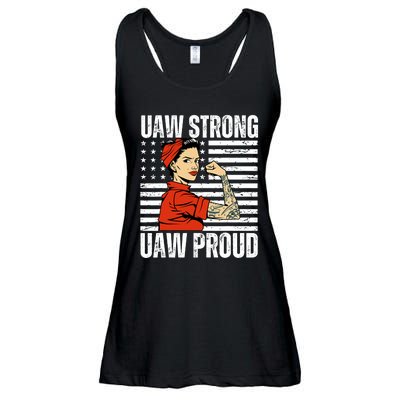 Uaw Strong Uaw Proud Union Pride Uaw Laborer Worker Ladies Essential Flowy Tank