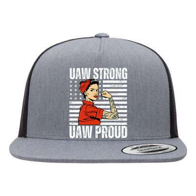 Uaw Strong Uaw Proud Union Pride Uaw Laborer Worker Flat Bill Trucker Hat